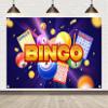 Gorpic 6x4ft Fabric Glittering Bingo Backdrops Banner Golden Bingo Balls Background for Game Theme Festival Celebration Party Game Room Banner Decorations view 2