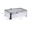 UMJIGF Desktop Buffet Server Rectangular hot Pot Buffet Set Tableware Buffet Server Electric Heating Transparent Window Capacity,B-Stainless Steel view 2