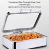 UMJIGF Desktop Buffet Server Rectangular hot Pot Buffet Set Tableware Buffet Server Electric Heating Transparent Window Capacity,B-Stainless Steel view 3