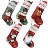 witfox Personalized Christmas Stockings - 3D Custom Name Family Christmas Stockings, 18" Embroidered Burlap Xmas Stocking, Personalized Stockings for Fireplace Christmas Holiday Party Decor - 4Pack view 1