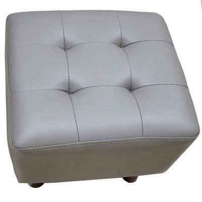 JHFSDFHKV Genuine Leather Ottoman Single Seat Toy Upholstered FootstoolSquare Sofa StoolChange Shoe Bench | Dressing Stool(Color:Gray)