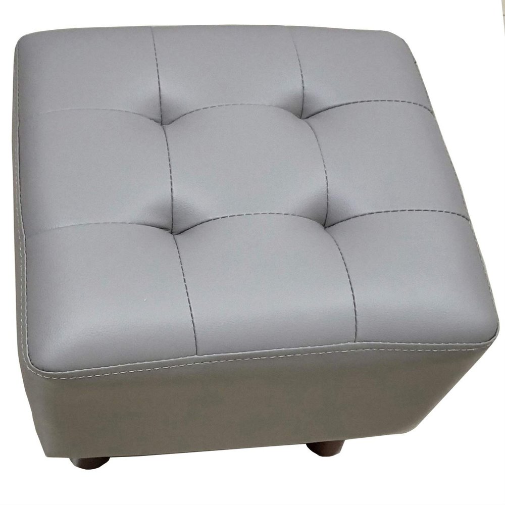 JHFSDFHKV Genuine Leather Ottoman Single Seat Toy Upholstered FootstoolSquare Sofa StoolChange Shoe Bench | Dressing Stool(Color:Gray)