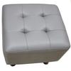 JHFSDFHKV Genuine Leather Ottoman Single Seat Toy Upholstered FootstoolSquare Sofa StoolChange Shoe Bench | Dressing Stool(Color:Gray) view 1