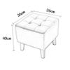 JHFSDFHKV Genuine Leather Ottoman Single Seat Toy Upholstered FootstoolSquare Sofa StoolChange Shoe Bench | Dressing Stool(Color:Gray) view 2