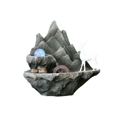 DINBOZ26X Indoor Fountain Desktop Wigwam Flowing Water Ornaments Fortune Cycle Feng Shui Ball Home Living Room Fountain Office Ornaments Tabletop Fountain