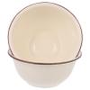 BEBEMOKO 2pcs Retro Enamel Bowls Vintage Style Multi-use Enamelware for Serving Mixing and Kitchen for Soup Salad and Fruit Ivory White view 1