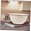 BEBEMOKO 2pcs Retro Enamel Bowls Vintage Style Multi-use Enamelware for Serving Mixing and Kitchen for Soup Salad and Fruit Ivory White view 3