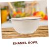 BEBEMOKO 2pcs Retro Enamel Bowls Vintage Style Multi-use Enamelware for Serving Mixing and Kitchen for Soup Salad and Fruit Ivory White view 4