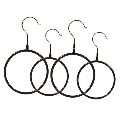 Levemolo 4pcs Scarf Hanger Lightweight Metal Ring Tie Organizer for Scarves Ties and Belts and Construction Space Saving Accessory Storage