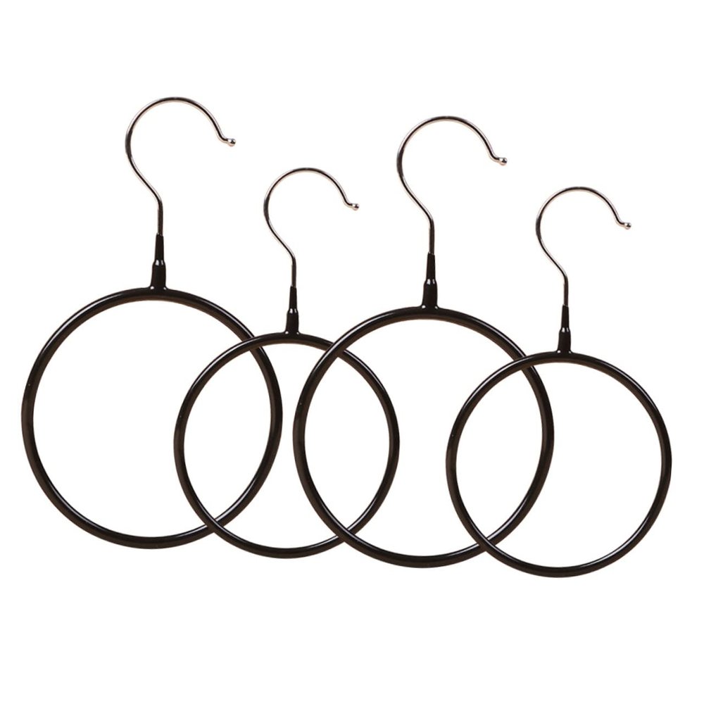 Levemolo 4pcs Scarf Hanger Lightweight Metal Ring Tie Organizer for Scarves Ties and Belts and Construction Space Saving Accessory Storage