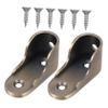 Hohopeti 2pcs Closet Rod Holders Rustproof Pole Socket Flange Base for Clothes Hanging Shower Curtain Rod Support Bronze Finish for Home Use view 1