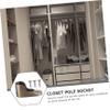 Hohopeti 2pcs Closet Rod Holders Rustproof Pole Socket Flange Base for Clothes Hanging Shower Curtain Rod Support Bronze Finish for Home Use view 4