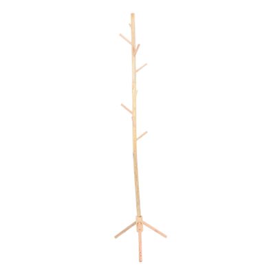 HONMEET 1pc Wooden Stand Coat Hanger Detachable Clothes Rack Hooks for Entryway Living Room Bedroom Versatile Hat and Coat Stand Artistic Design Oak
