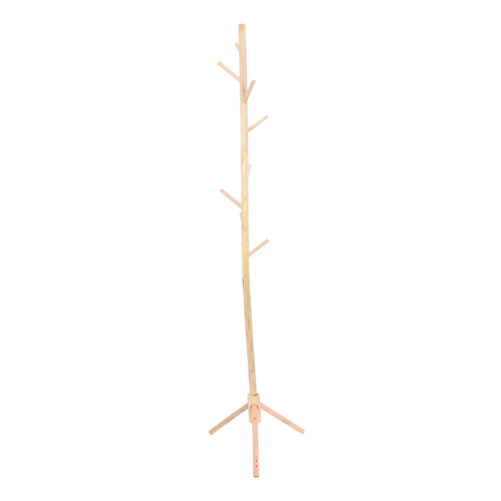 HONMEET 1pc Wooden Stand Coat Hanger Detachable Clothes Rack Hooks for Entryway Living Room Bedroom Versatile Hat and Coat Stand Artistic Design Oak