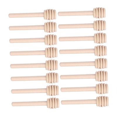 BEBEMOKO 24pcs Wooden Honey Dipper Sticks for Honey Syrup and Jam Dispensing Easy to Clean and Use for Parties and Home Baking