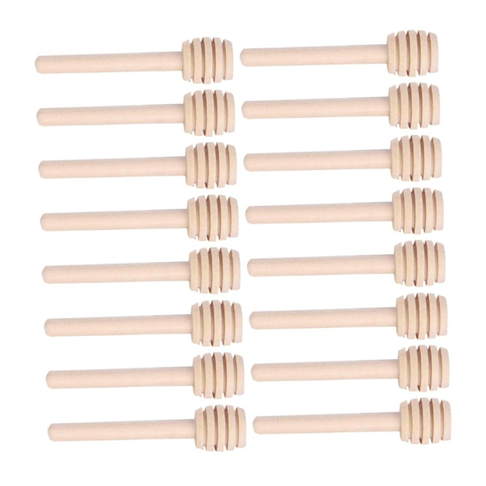 BEBEMOKO 24pcs Wooden Honey Dipper Sticks for Honey Syrup and Jam Dispensing Easy to Clean and Use for Parties and Home Baking