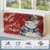 Christmas Snowman Indoor Air Conditioner Cover for Window Units, White Snowflake Retro Bird Red Flower Double Insulation Adjustable Waterproof Indoor AC Cover with Elastic Straps 17" x 13" x 3.5" view 4