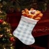 Christmas Stockings 18 Inch Blue Plaid Spring Easter Buffalo Check Baby Blue Xmas Stockings with Plush Cuff for Fireplace Holiday Party Decoration 1 pcs view 4