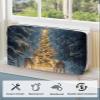 Christmas Indoor Air Conditioner Cover for Window Units, Winter Snowy Shining Tree Reindeer Forest Gift Double Insulation Adjustable Waterproof Indoor AC Cover with Elastic Straps 21" x 15" x 3.5" view 4