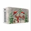 Grey Christmas Indoor Air Conditioner Cover for Window Units, Snowman Snowflakes Green Pine Tree Retro Double Insulation Adjustable Waterproof Indoor AC Cover with Elastic Straps 28" x 20" x 3.5" view 1