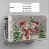 Grey Christmas Indoor Air Conditioner Cover for Window Units, Snowman Snowflakes Green Pine Tree Retro Double Insulation Adjustable Waterproof Indoor AC Cover with Elastic Straps 28" x 20" x 3.5" view 2