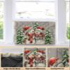 Grey Christmas Indoor Air Conditioner Cover for Window Units, Snowman Snowflakes Green Pine Tree Retro Double Insulation Adjustable Waterproof Indoor AC Cover with Elastic Straps 28" x 20" x 3.5" view 3