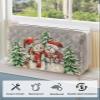 Grey Christmas Indoor Air Conditioner Cover for Window Units, Snowman Snowflakes Green Pine Tree Retro Double Insulation Adjustable Waterproof Indoor AC Cover with Elastic Straps 28" x 20" x 3.5" view 4