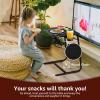 Adjustable TV Tray Black Dinner - Folding Trays for Eating On Couch Wooden Tables Mate Stand Foldable Desk with Cup Holder Portable view 2
