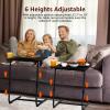 Adjustable TV Tray Black Dinner - Folding Trays for Eating On Couch Wooden Tables Mate Stand Foldable Desk with Cup Holder Portable view 3