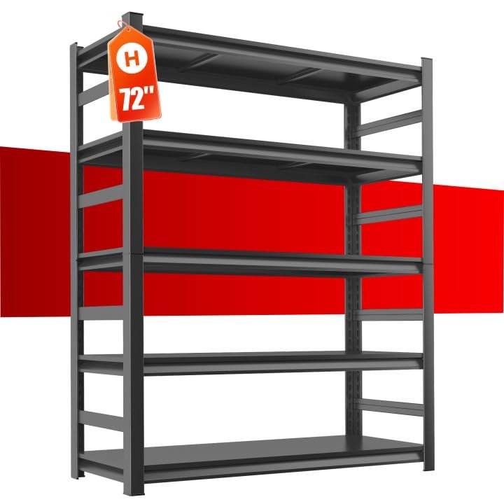 BEESTMUEBLE Heavy Duty 5-Tier Garage Storage Shelves 3000 LBS Weight Capacity Adjustable Metal Shelving Unit Utility Shelf for Warehouse, Basement