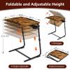 Folding TV Tray Adjustable Dinner - Trays for Eating On Couch Wooden Tables Mate Stand Foldable Desk with Cup Holder Portable view 2