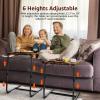 Folding TV Tray Adjustable Dinner - Trays for Eating On Couch Wooden Tables Mate Stand Foldable Desk with Cup Holder Portable view 4