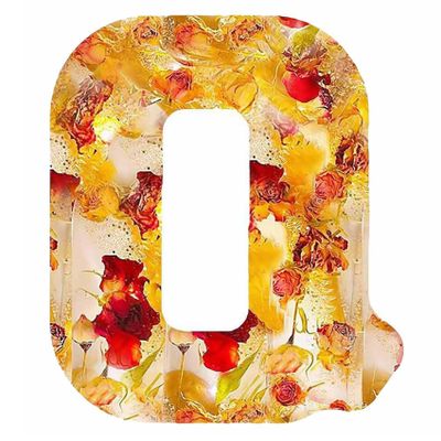 Handmade Floral Night Light - Floral Resin Night Light,Pressed Flower Resin Letters Nightlight with LED Light,DIY Handmade Custom Letter Decortions Lamps for Women Girls Gift (Q)