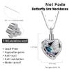 Hearbeingt Butterfly Heart Urn Necklace for Ashes Crystal Cremation Jewelry view 2