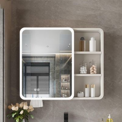 POWRZZZY Medicine Cabinet with Lights Bathroom Vanity Mirror with Storage 15.75in Bathroom Cabinet Wall Mount with Light Brightness Defogging Front&Backlit for Kitchen Dining Room Living Room
