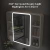 POWRZZZY Medicine Cabinet with Lights Bathroom Vanity Mirror with Storage 15.75in Bathroom Cabinet Wall Mount with Light Brightness Defogging Front&Backlit for Kitchen Dining Room Living Room view 4