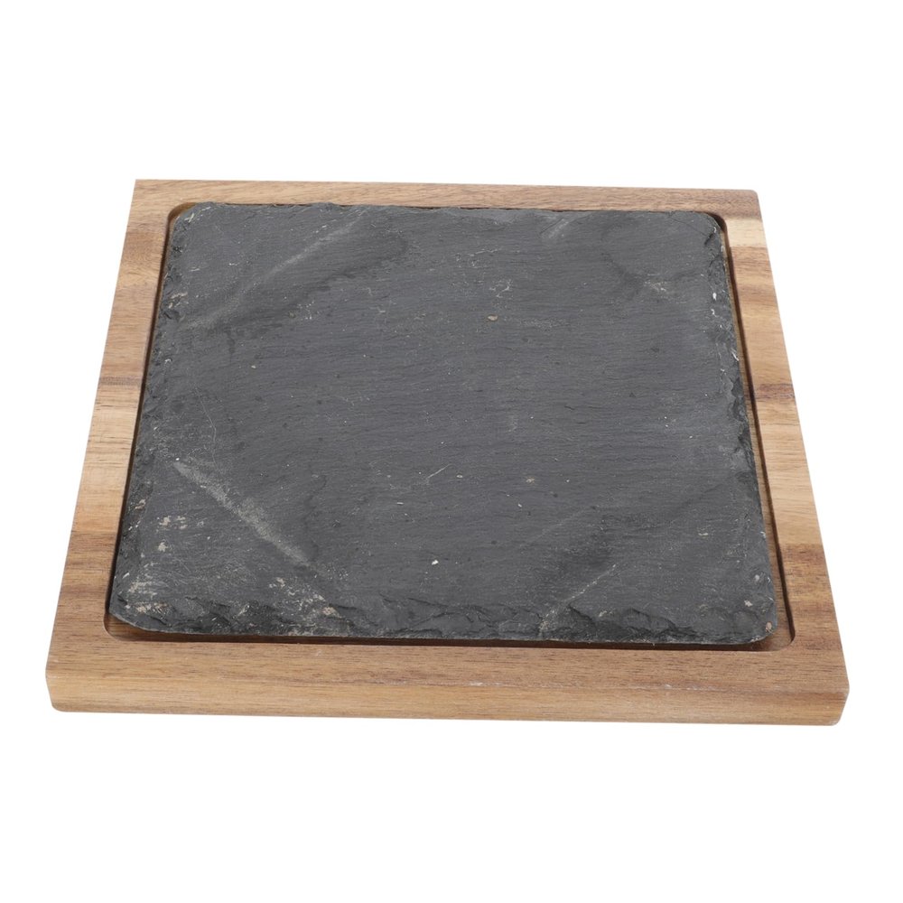 BEBEMOKO Japanese Wooden Pallet Serving Tray Square Platter Dinner Plate for Steak Salad Pizza Supply