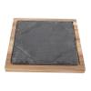 BEBEMOKO Japanese Wooden Pallet Serving Tray Square Platter Dinner Plate for Steak Salad Pizza Supply view 1