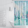 SHUODAOCO Abstract Shower Curtains Blue and White Shower Curtain Retro Architecture Long Shower Curtain Washable Polyester Fabric Shower Curtain 54Wx72L view 3