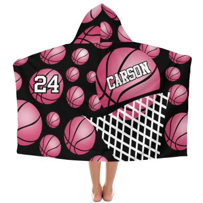 Eiis Unidesign Custom Name Flamingo Sport Basketball Kids Hooded Bath Beach Towel Girls Boys Swim Pool Cover Up Super Absorbent Bath/Pool/Beach Towel