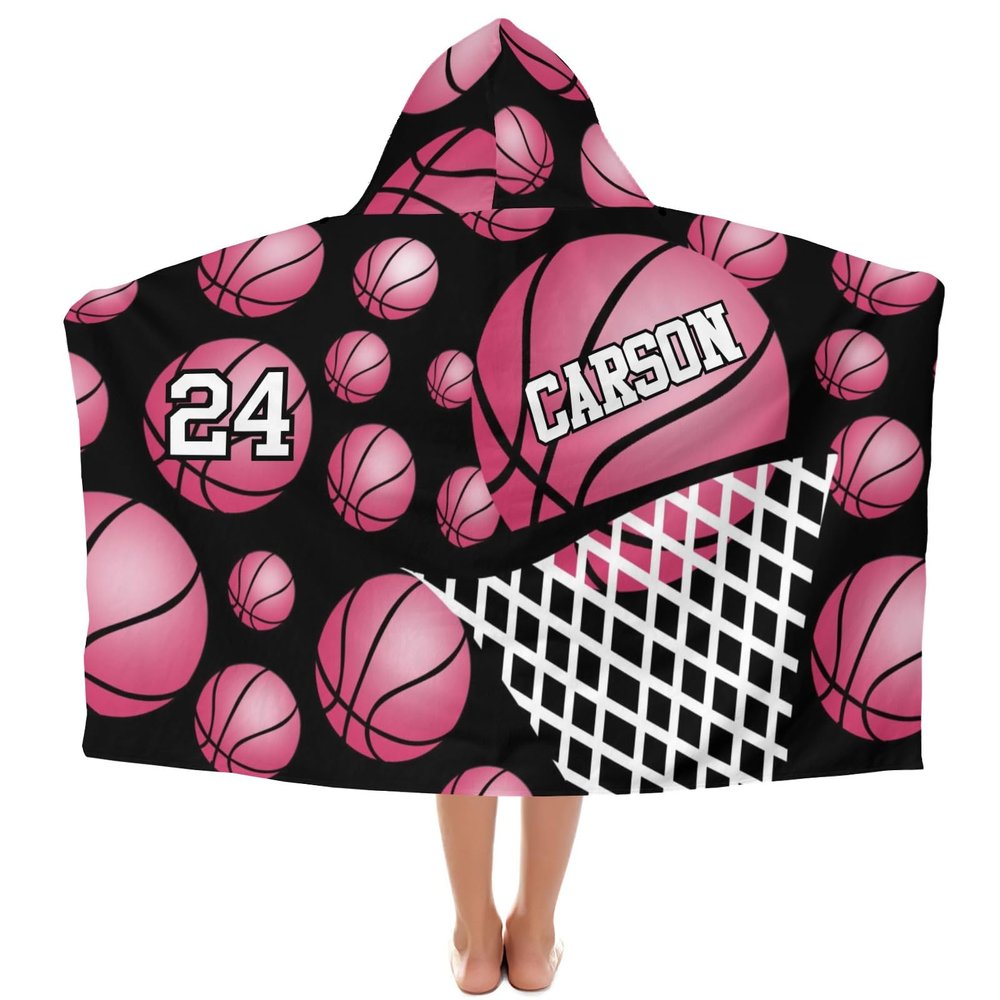 Eiis Unidesign Custom Name Flamingo Sport Basketball Kids Hooded Bath Beach Towel Girls Boys Swim Pool Cover Up Super Absorbent Bath/Pool/Beach Towel