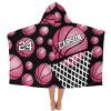 Eiis Unidesign Custom Name Flamingo Sport Basketball Kids Hooded Bath Beach Towel Girls Boys Swim Pool Cover Up Super Absorbent Bath/Pool/Beach Towel view 1