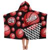 Eiis Unidesign Hooded Towel Kids Red Sport Basketball Bath Towels with Hood Microfiber Kids Beach Towels Baby Pool Beach Towel for Boy Girls view 1