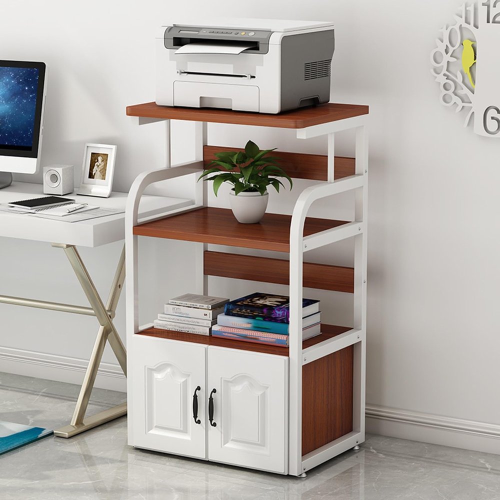 4 Tier Audio-Video Media Stand Corner Shelf for Record Player,Open Storage Audio Rack,Media Storage Cabinet with Silent Foot pad,Stereo Rack Audio Tower Adjustable Shelves Corner Shelf Av Stand(Brown)