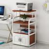 4 Tier Audio-Video Media Stand Corner Shelf for Record Player,Open Storage Audio Rack,Media Storage Cabinet with Silent Foot pad,Stereo Rack Audio Tower Adjustable Shelves Corner Shelf Av Stand(Brown) view 1