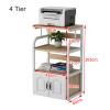 4 Tier Audio-Video Media Stand Corner Shelf for Record Player,Open Storage Audio Rack,Media Storage Cabinet with Silent Foot pad,Stereo Rack Audio Tower Adjustable Shelves Corner Shelf Av Stand(Brown) view 2