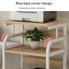 4 Tier Audio-Video Media Stand Corner Shelf for Record Player,Open Storage Audio Rack,Media Storage Cabinet with Silent Foot pad,Stereo Rack Audio Tower Adjustable Shelves Corner Shelf Av Stand(Brown) view 4