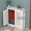 Radiator Cover Cabinet, Modern Home Wood Radiator Covers, Radiator Shelf with 2 Doors, Heating Cover Cabinet,Creative Hollow Design, for Home, Living Room(100 * 90 * 15cm/39.4 * 35.4 * 5.9in) view 2