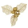 CIMAXIC 10pcs Christmas Tree Balls Ornaments Artificial Poinsettia Flowers Glitter Decorations Xmas Tree Wreath Holiday Decor view 1