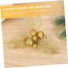 CIMAXIC 10pcs Christmas Tree Balls Ornaments Artificial Poinsettia Flowers Glitter Decorations Xmas Tree Wreath Holiday Decor view 2